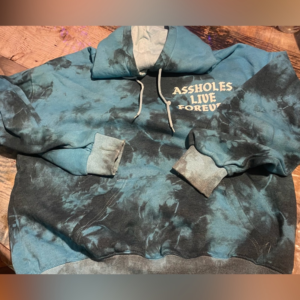 Woman’s Blue Tie-Dye Hoodie/ Large